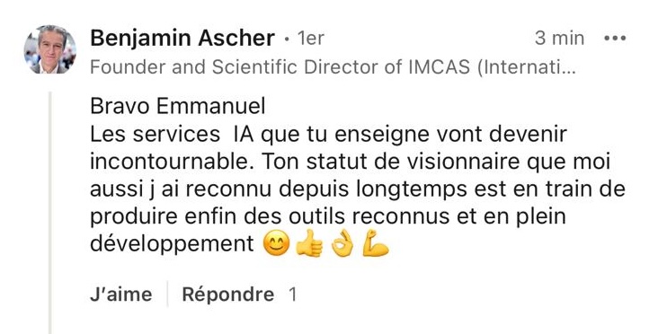 Témoignage LinkedIn Benjamin Ascher - Fondateur IMCAS